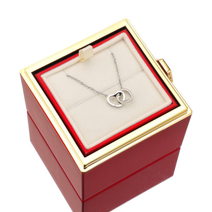 Eternal Rose Box - met gepersonaliseerde ketting en echte roos