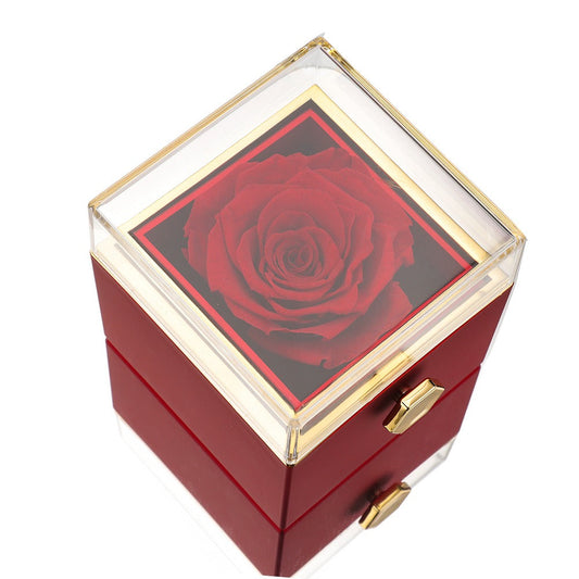 Fiorella | Coffret de roses éternelles - avec collier personnalisé et vraie rose