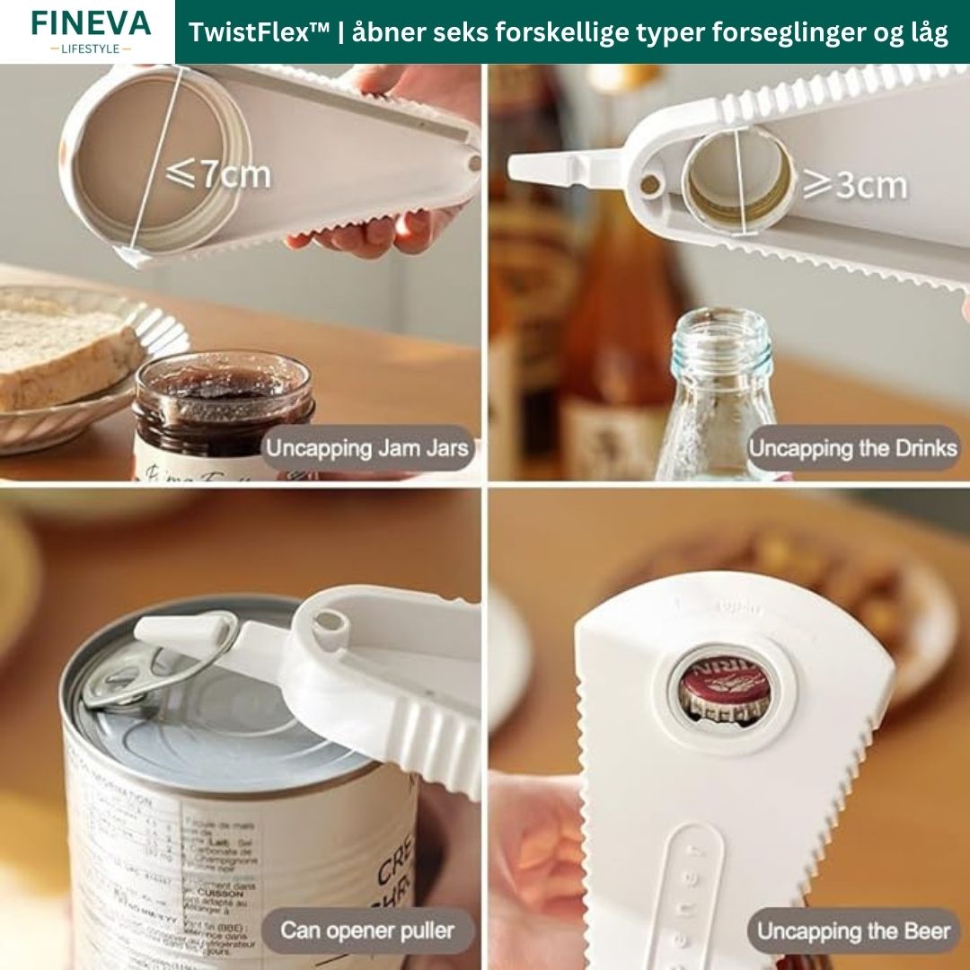 TwistFlex | Ouvre six types différents de bouteilles, couvercles et cannettes