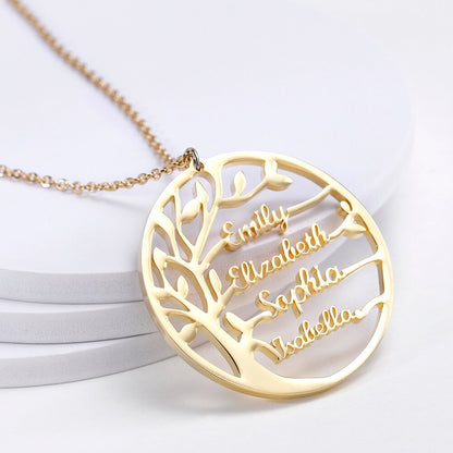 Raffaella™ | Collier Arbre Généalogique Gravé