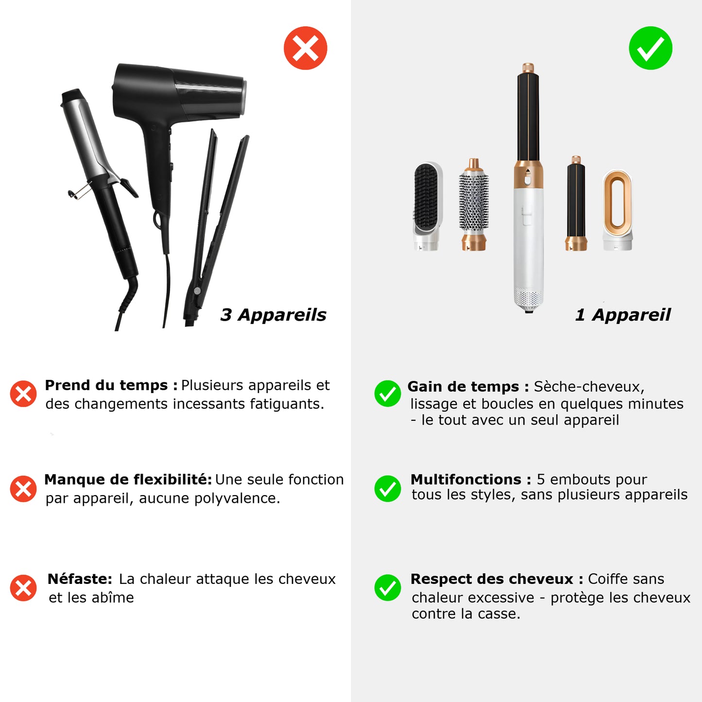 HairLux™ | MultiStyler 5 en 1 – L’outil ultime pour des coiffures impeccables ✨