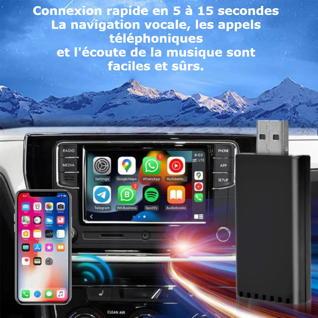 DriveConnect | Adaptateur Apple CarPlay & Android Auto | USB-A & USB-C