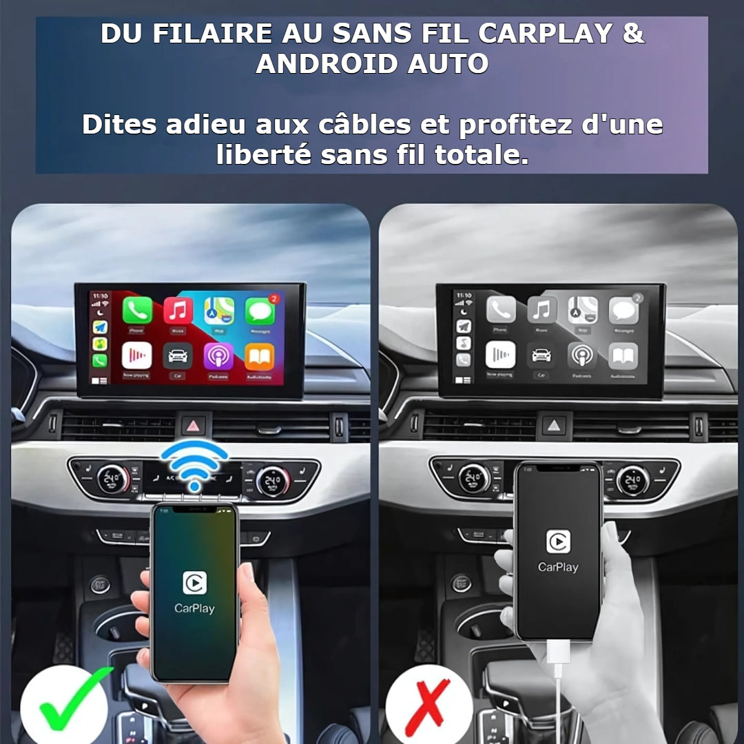 DriveConnect | Adaptateur Apple CarPlay & Android Auto | USB-A & USB-C